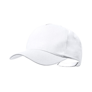 Cappellino baseball personalizzato in cotone riciclato 5 pannelli PICKOT MKT1032 - Bianco