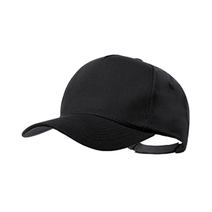 Cappellino baseball personalizzato in cotone riciclato 5 pannelli PICKOT MKT1032 - Nero
