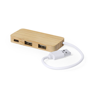 HUB USB in bamboo NORMAN MKT1140 - Neutro