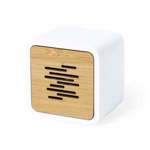 Cassa Bluetooth personalizzata in bamboo e PLA PIXIE MKT1195 - Bianco