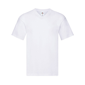 Maglietta pubblicitaria uomo bianca in cotone 140gr Fruit of the Loom ICONIC V-NECK MKT1318 - Bianco