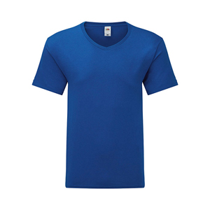 T-Shirt personalizzata uomo in cotone 150 gr Fruit of the Loom ICONIC V-NECK MKT1326 - Blu