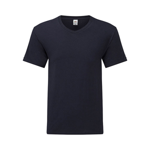 T-Shirt personalizzata uomo in cotone 150 gr Fruit of the Loom ICONIC V-NECK MKT1326 - Navy scuro