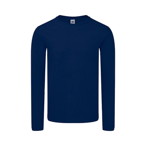 Maglietta pubblicitaria uomo manica lunga in cotone 150 gr Fruit of the Loom ICONIC LONG SLEEVE T MKT1330 - Navy scuro