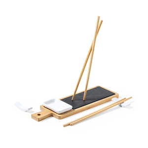 Sushi set 6 pezzi in bamboo e ardesia GUNKAN MKT1401 - Neutro