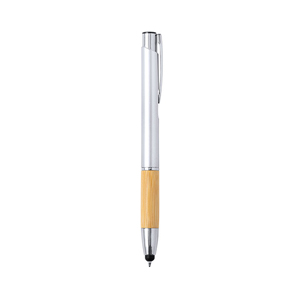 Penna personalizzata touch in ABS e bamboo GRUNT MKT1406 - Platino