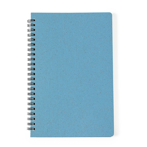 Quaderno personalizzato a spirale con copertina in paglia di grano in formato A5 ROSHAN MKT1407 - Blu