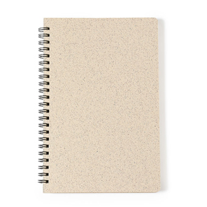 Quaderno personalizzato a spirale con copertina in paglia di grano in formato A5 ROSHAN MKT1407 - Naturale