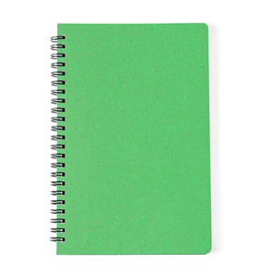 Quaderno personalizzato a spirale con copertina in paglia di grano in formato A5 ROSHAN MKT1407 - Verde