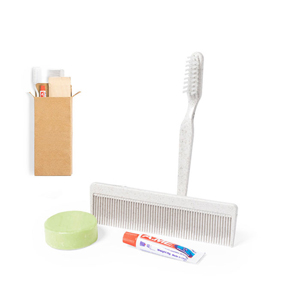 Set viaggio pettine saponetta spazzolino e dentifricio ESSENTIAL KIT MKT1643 - Neutro