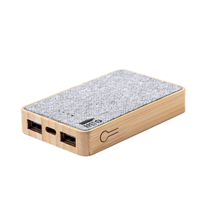 Power bank 5000mAh in bamboo e rpet BRALTY MKT1973 - Neutro