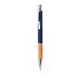 Penna in metallo e sughero personalizzata LOGARD MKT20149 - Blu Navy