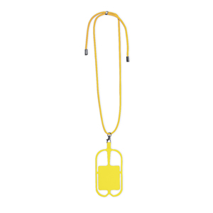 Lanyard in silicone e poliestere SEBLY MKT20156 - Giallo