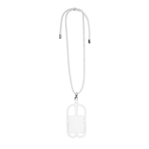 Lanyard in silicone e poliestere SEBLY MKT20156 - Bianco