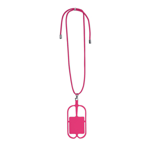 Lanyard in silicone e poliestere SEBLY MKT20156 - Fucsia