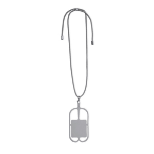 Lanyard in silicone e poliestere SEBLY MKT20156 - Grigio