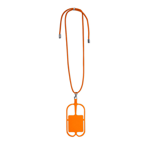 Lanyard in silicone e poliestere SEBLY MKT20156 - Arancio