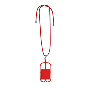 Lanyard in silicone e poliestere SEBLY MKT20156 - Rosso