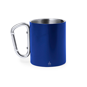 Tazza da campeggio personalizzata in acciaio riciclato da 300 ml LECRER MKT20456 - Blu