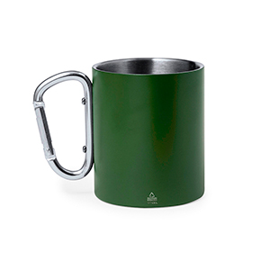 Tazza da campeggio personalizzata in acciaio riciclato da 300 ml LECRER MKT20456 - Verde