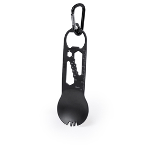 Utensile multifunzione personalizzato OLEXA, con 16 funzioni e moschettone  MKT20458 - Nero