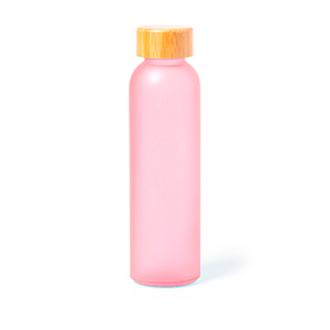 Borraccia vetro adatto a sublimazione e tappo in bambù da 500 ml VANTEX MKT20515 - Rosa