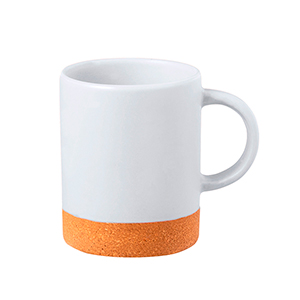 Tazza in ceramica personalizzata da 350 ml con fondo in sughero MELMAK MKT20520 - Bianco