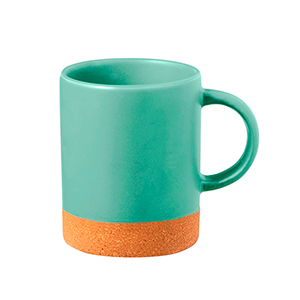 Tazza in ceramica personalizzata da 350 ml con fondo in sughero MELMAK MKT20520 - Verde