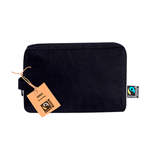 Beauty case personalizzato in 100% cotone HINU FAIRTRADE MKT20536 - Nero