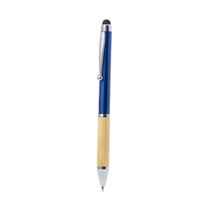 Penna touch personalizzabile ZADRON, con dettagli in bamboo  MKT20657 - Blu