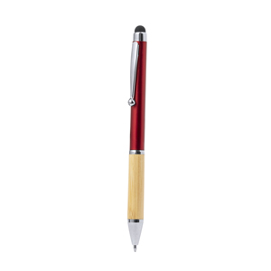 Penna touch personalizzabile ZADRON, con dettagli in bamboo  MKT20657 - Rosso