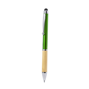 Penna touch personalizzabile ZADRON, con dettagli in bamboo  MKT20657 - Verde