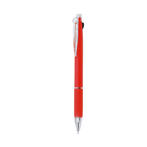 Penna multifunzione 2 colori LECON, personalizzatbile con logo  MKT20677 - Rosso