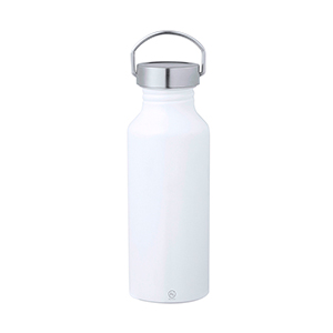 Borraccia ecologica personalizzata in alluminio riciclato da 650 ml ZANDOR MKT20716 - Bianco