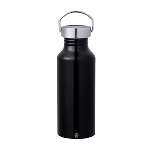 Borraccia ecologica personalizzata in alluminio riciclato da 650 ml ZANDOR MKT20716 - Nero