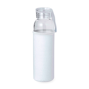 Borraccia in vetro personalizzata da 500 ml con custodia in Soft Shell VENEN MKT20727 - Bianco