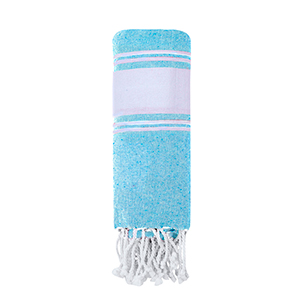 Telo fouta personalizzato in cotone riciclato 180 gr/m2 LAINEN MKT20752 - Azzurro