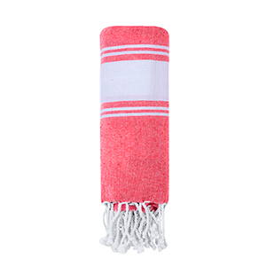 Telo fouta personalizzato in cotone riciclato 180 gr/m2 LAINEN MKT20752 - Rosso