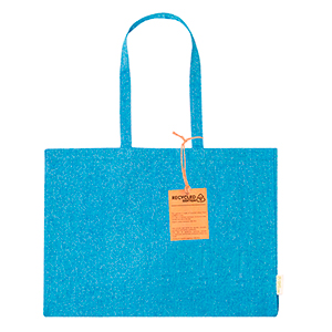 Shopper personalizzato in 100% cotone riciclato 220 gr cm 50x36x12 cm BONILLO MKT20755 - Blu