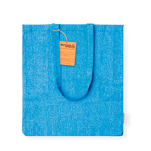 Shopper personalizzata in cotone riciclato 140 gr/m2 cm 38x42x8 BESTLA MKT20770 - Blu