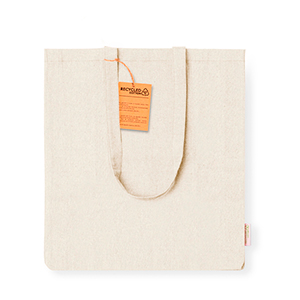 Shopper personalizzata in cotone riciclato 140 gr/m2 cm 38x42x8 BESTLA MKT20770 - Naturale