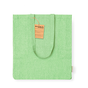 Shopper personalizzata in cotone riciclato 140 gr/m2 cm 38x42x8 BESTLA MKT20770 - Verde