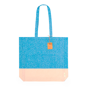 Shopper personalizzata in cotone riciclato 120 gr/m2 cm 38x42x8 KAUNA MKT20772 - Blu