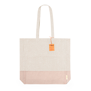 Shopper personalizzata in cotone riciclato 120 gr/m2 cm 38x42x8 KAUNA MKT20772 - Naturale