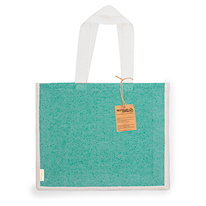 Shopper personalizzata in cotone riciclato 140 gr/m2 e Juta cm 45x36x11 TALARA MKT20774 - Verde