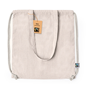 Sacca borsa personalizzata in cotone riciclato 140 gr/m2 RIAK FAIRTRADE MKT20776 - Naturale