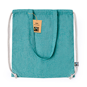 Sacca borsa personalizzata in cotone riciclato 140 gr/m2 RIAK FAIRTRADE MKT20776 - Verde