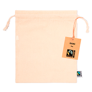 Sacchetto personalizzato in 100% cotone 105 gr/m2 cm 25x30 KAIKI FAIRTRADE MKT20778 - Naturale