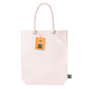 Borsa da spiaggia personalizzata in cotone 280 g/m2  HEXA FAIRTRADE MKT20780 - Naturale