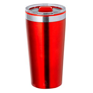 Bicchiere termico personalizzato in acciaio riciclato da 600 ml DIONE MKT20783 - Rosso